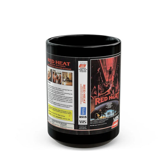 RED HEAT VDS VIDEO (VHS COVER) - Black Coffee Mug-15oz-Go Mug Yourself