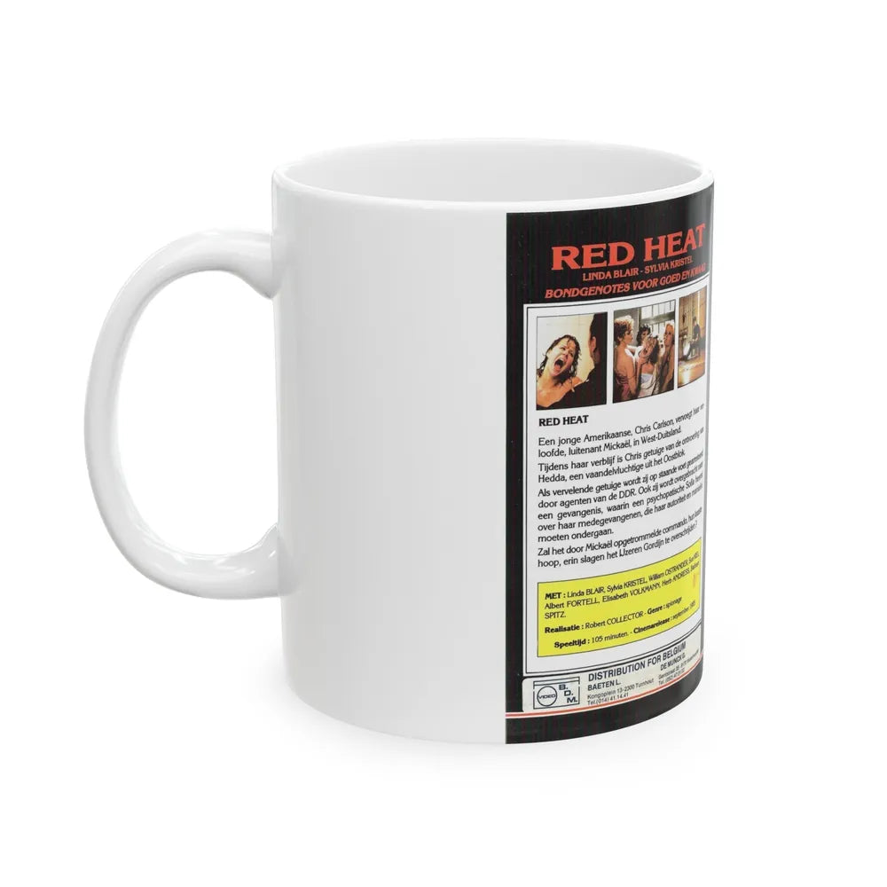 RED HEAT VDS VIDEO (VHS COVER) - White Coffee Mug-Go Mug Yourself