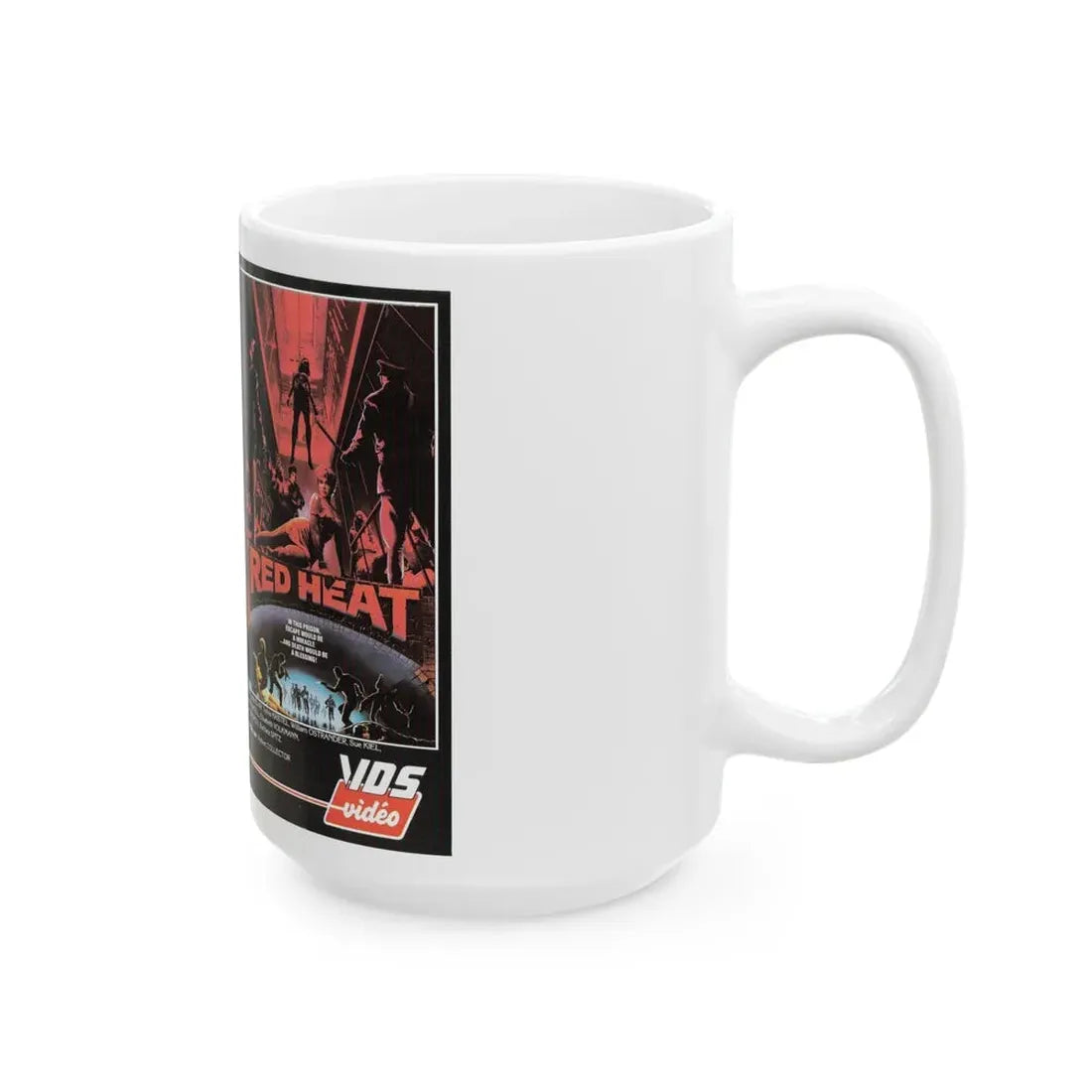 RED HEAT VDS VIDEO (VHS COVER) - White Coffee Mug - Go Mug Yourself