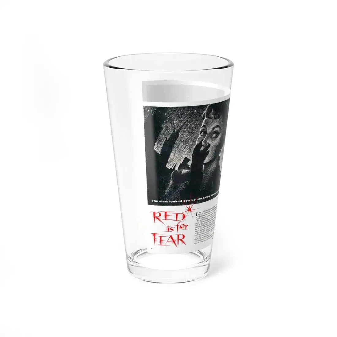 Red is for Fear, Women's Day, October 1955 (Magazine Illustration) Pint Glass 16oz - Go Mug Yourself