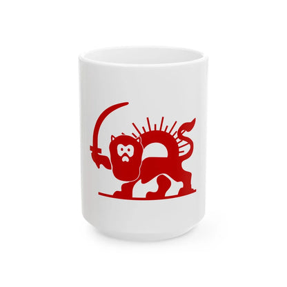 Red Lion with Sun (Iran) White Coffee Mug 15oz - Go Mug Yourself