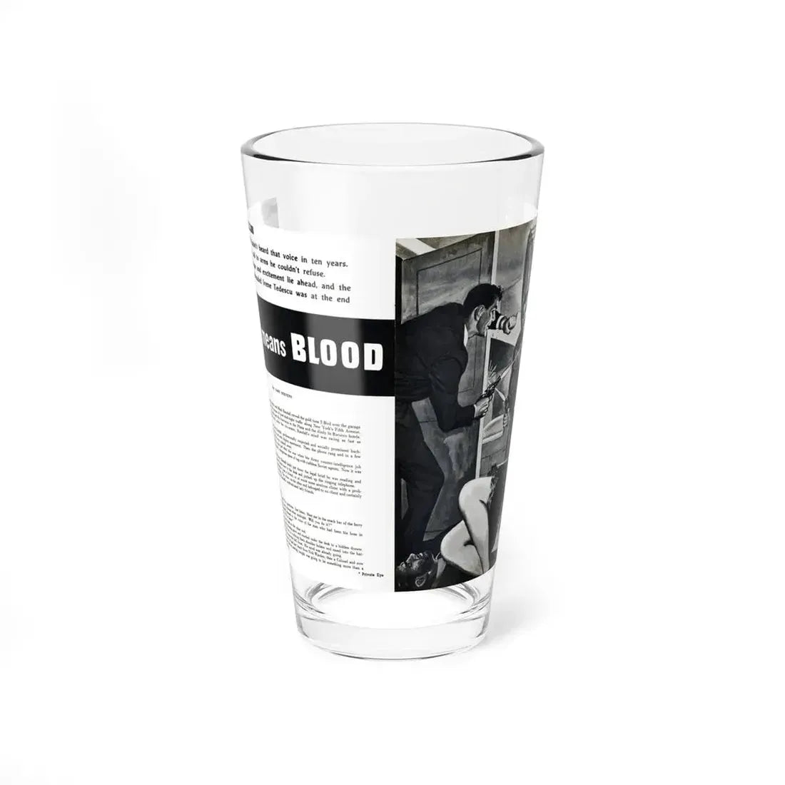 Red Means Blood, Private Eye, November 1959 (Magazine Illustration) Pint Glass 16oz 16oz - Go Mug Yourself
