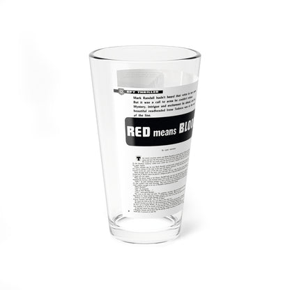 Red Means Blood, Private Eye, November 1959 (Magazine Illustration) Pint Glass 16oz-Go Mug Yourself