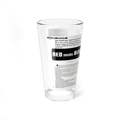Red Means Blood, Private Eye, November 1959 (Magazine Illustration) Pint Glass 16oz - Go Mug Yourself