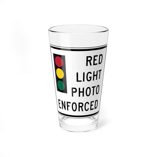 RED PHOTO ENFORCED Delaware R10-19-DE (Delaware) (Road Sign) Pint Glss 16oz 16oz - Go Mug Yourself