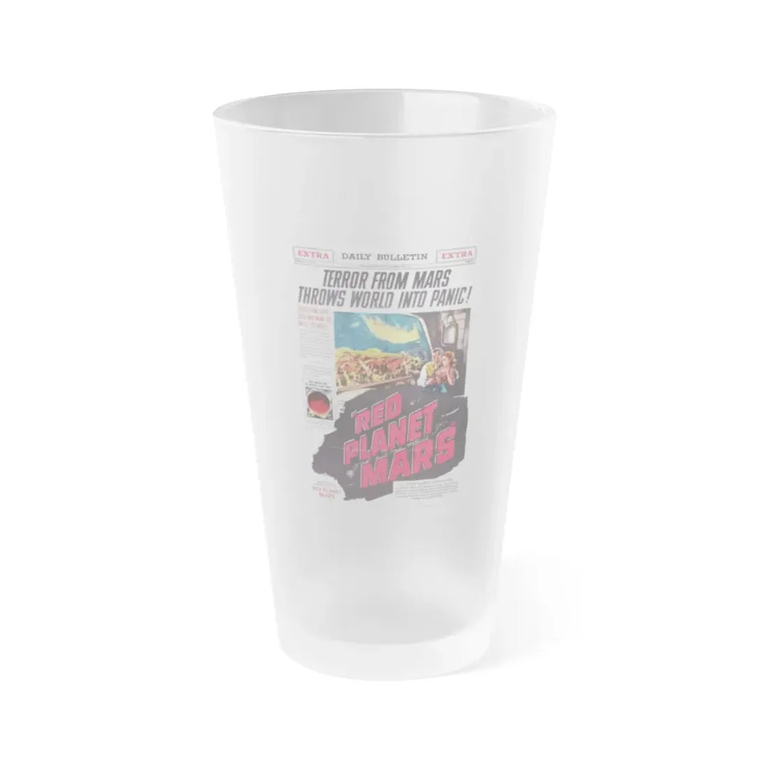 RED PLANET MARS 1952 Movie Poster - Frosted Pint Glass 16oz Default Title - Go Mug Yourself