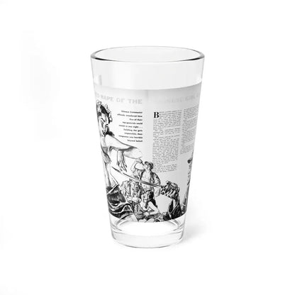 Red Rape of the Chinese Girl Guerillas, Men In Adventure, June 1968 (Magazine Illustration) Pint Glass 16oz 16oz - Go Mug Yourself