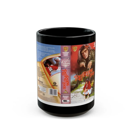 RED RIDING HOOD CANNON (VHS COVER) - Black Coffee Mug-15oz-Go Mug Yourself