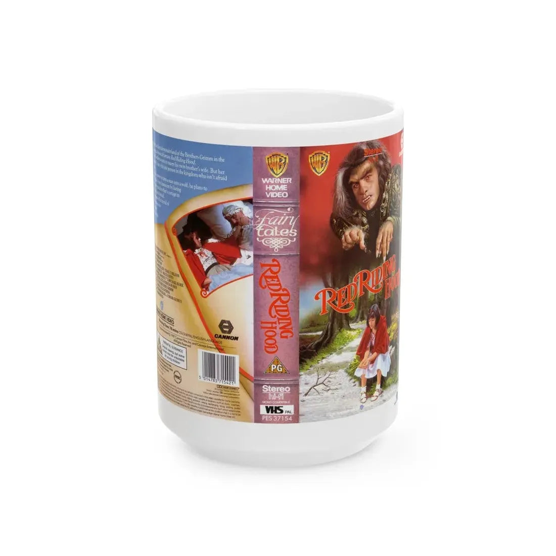 RED RIDING HOOD CANNON (VHS COVER) - White Coffee Mug 15oz - Go Mug Yourself