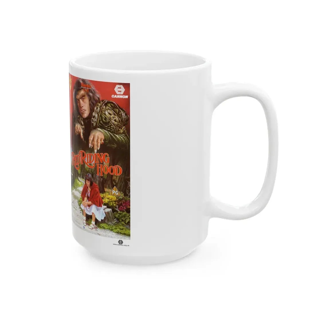 RED RIDING HOOD CANNON (VHS COVER) - White Coffee Mug - Go Mug Yourself