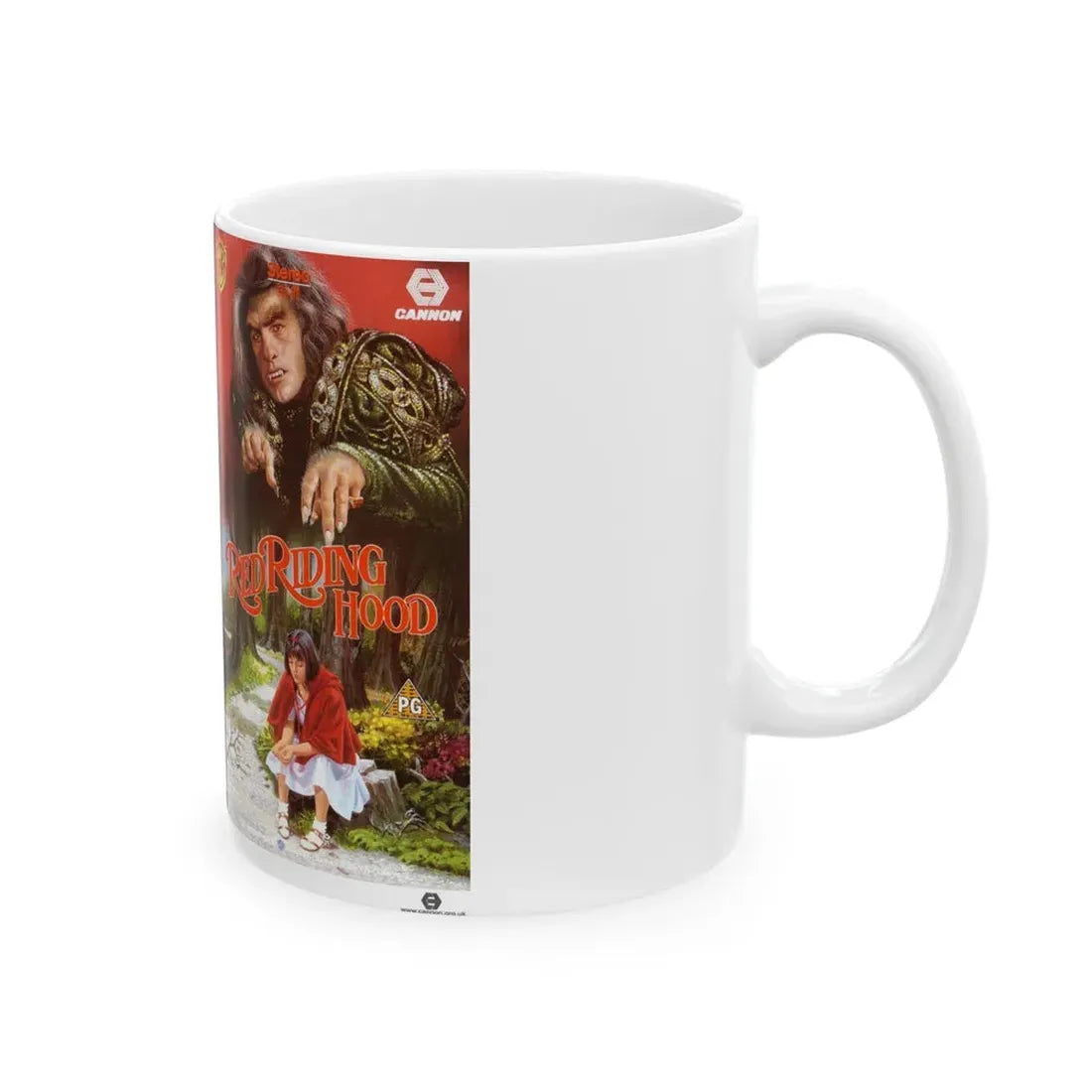 RED RIDING HOOD CANNON (VHS COVER) - White Coffee Mug - Go Mug Yourself