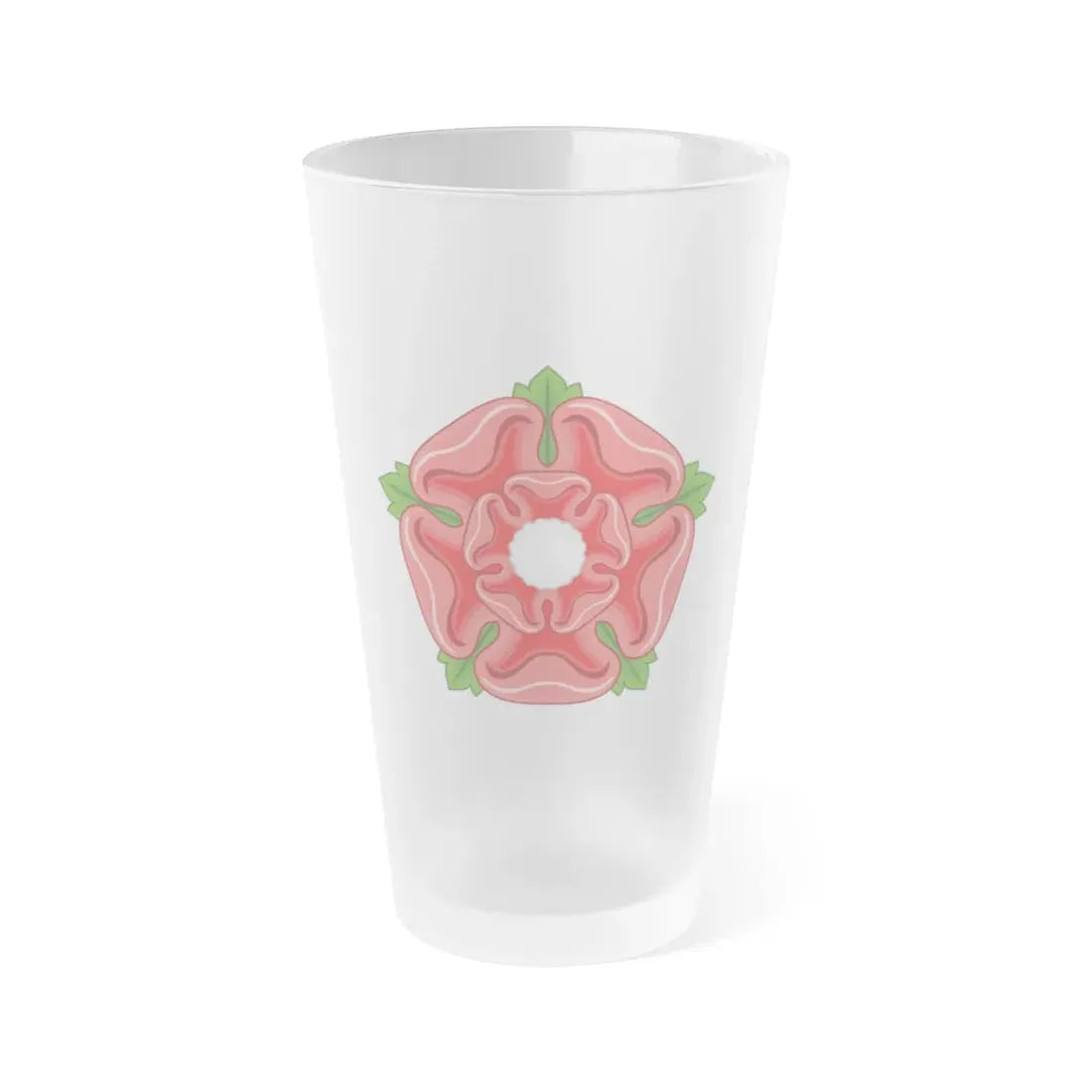 Red Rose Badge of Lancaster - Frosted Pint Glass 16oz 16oz Frosted - Go Mug Yourself