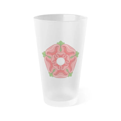 Red Rose Badge of Lancaster - Frosted Pint Glass 16oz 16oz Frosted - Go Mug Yourself