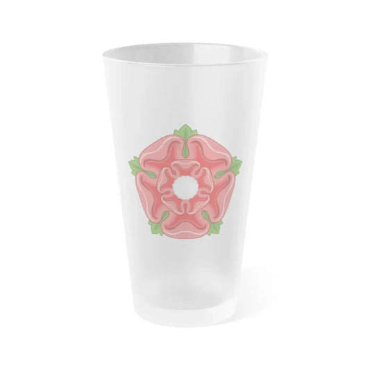 Red Rose Badge of Lancaster - Frosted Pint Glass 16oz 16oz Frosted - Go Mug Yourself