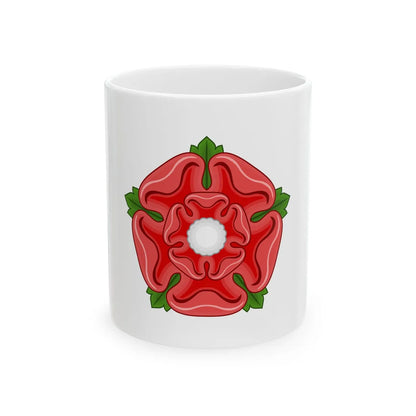 Red Rose Badge of Lancaster - White Coffee Mug 11oz - Go Mug Yourself