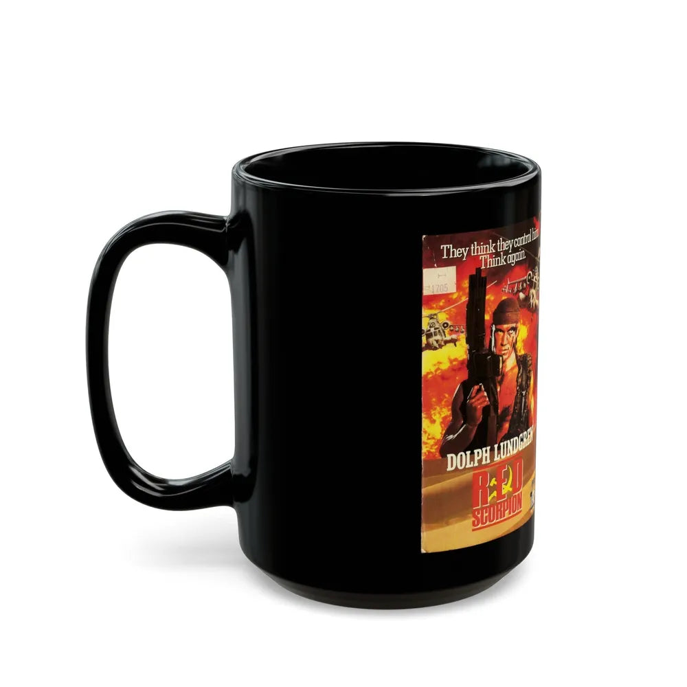 RED SCORPION DOLPH LUNDGREN (VHS COVER) - Black Coffee Mug-Go Mug Yourself