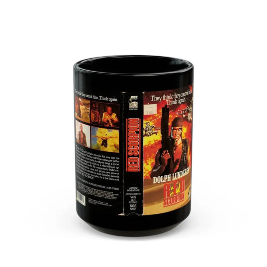 RED SCORPION (VHS COVER) - Black Coffee Mug 15oz - Go Mug Yourself