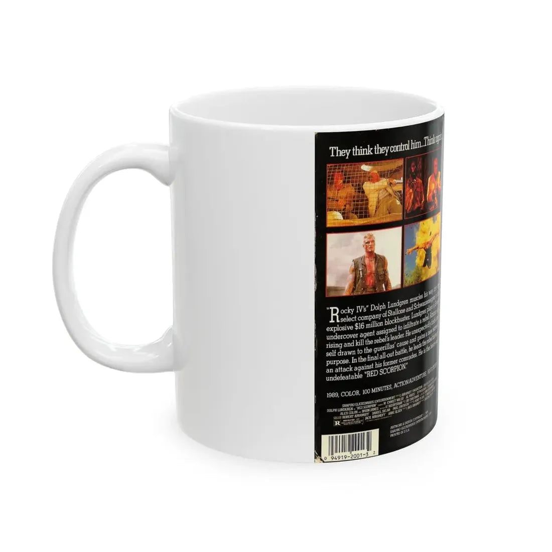 RED SCORPION (VHS COVER) - White Coffee Mug - Go Mug Yourself