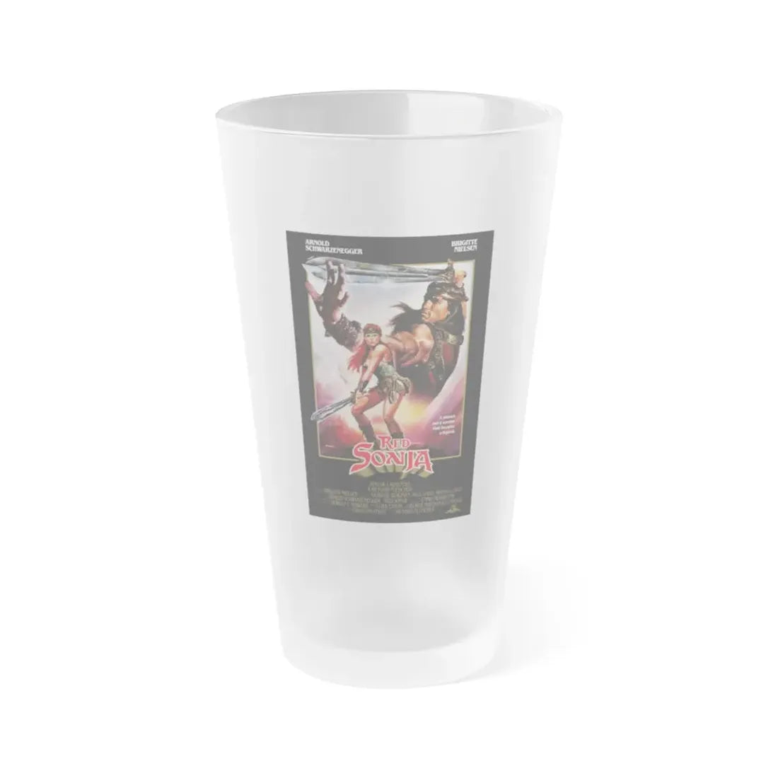 RED SONJA 1985 Movie Poster - Frosted Pint Glass 16oz Default Title - Go Mug Yourself