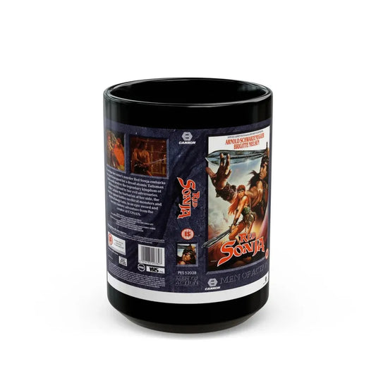 RED SONJA (VHS COVER) - Black Coffee Mug 15oz - Go Mug Yourself