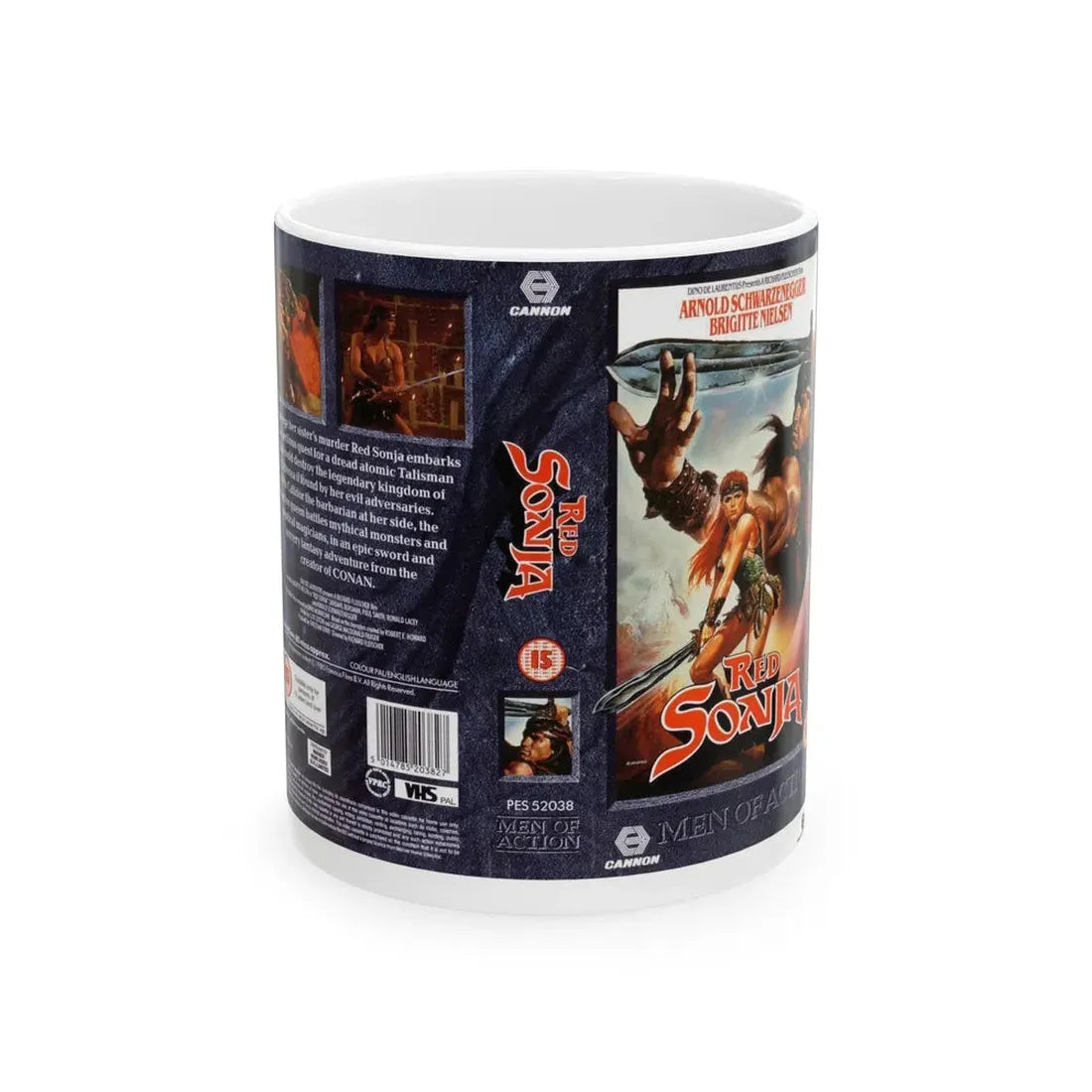 RED SONJA (VHS COVER) - White Coffee Mug 11oz - Go Mug Yourself