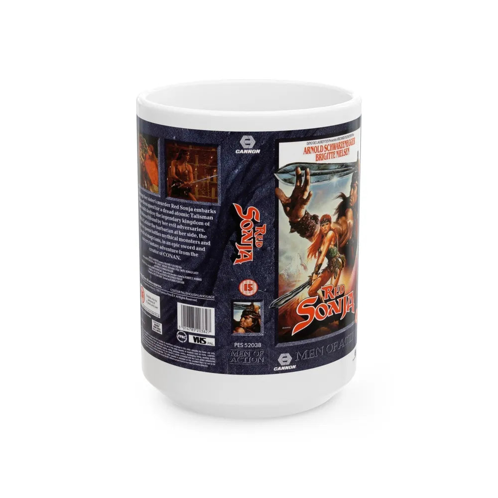 RED SONJA (VHS COVER) - White Coffee Mug-15oz-Go Mug Yourself