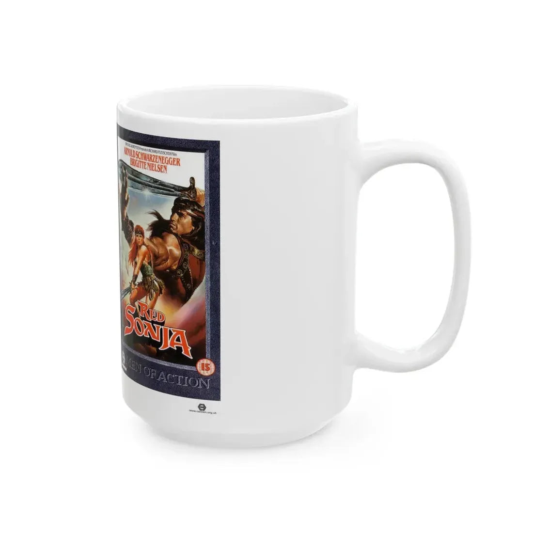 RED SONJA (VHS COVER) - White Coffee Mug - Go Mug Yourself