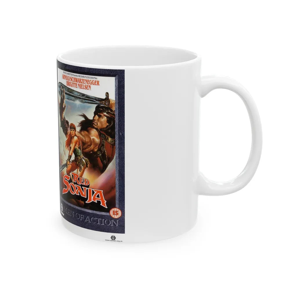 RED SONJA (VHS COVER) - White Coffee Mug-Go Mug Yourself