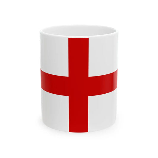 Red St Georges Cross (Germany) White Coffee Mug 11oz - Go Mug Yourself