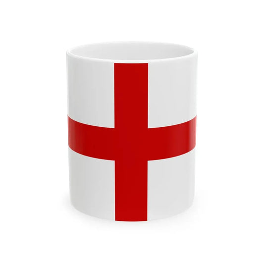 Red St Georges Cross (Germany) White Coffee Mug 11oz - Go Mug Yourself