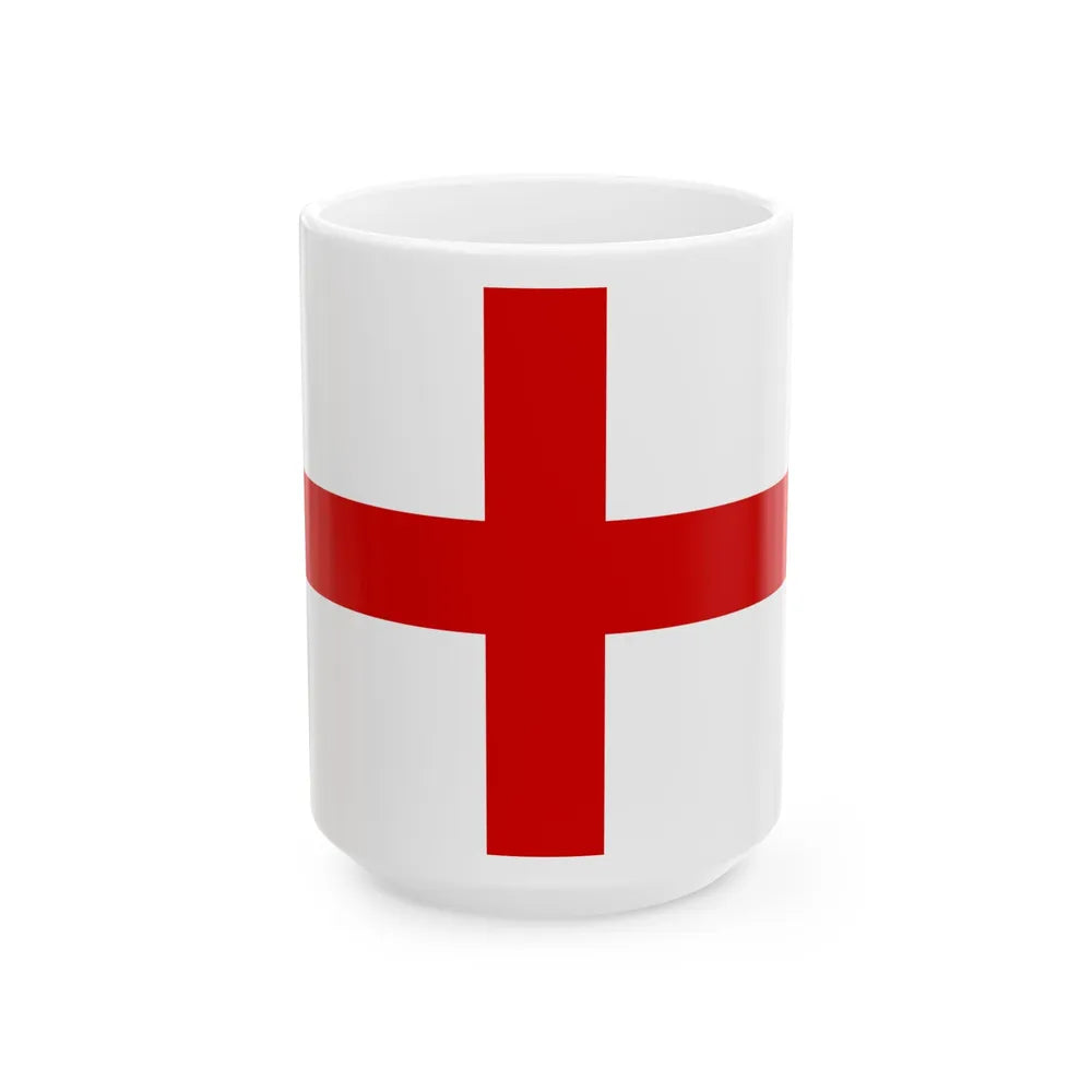 Red St Georges Cross (Germany) White Coffee Mug 15oz - Go Mug Yourself