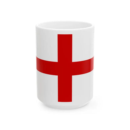 Red St Georges Cross (Germany) White Coffee Mug 15oz - Go Mug Yourself