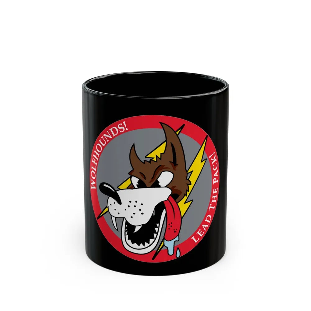 Red Wolfhound Patch (U.S. Air Force) Black Coffee Mug-11oz-Go Mug Yourself