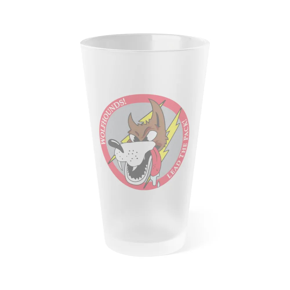 Red Wolfhound Patch (U.S. Air Force) Frosted Pint Glass 16oz-Go Mug Yourself