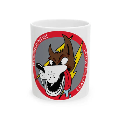 Red Wolfhound Patch (U.S. Air Force) White Coffee Mug-11oz-Go Mug Yourself