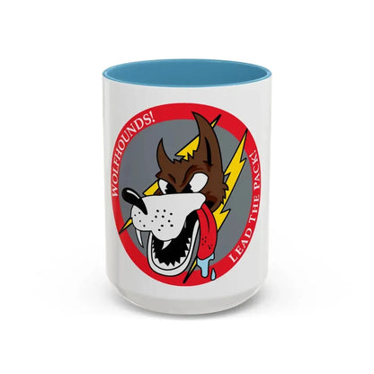 Red Wolfhound Patch (U.S. Air Force) Accent Coffee Mug 15oz Light Blue - Go Mug Yourself
