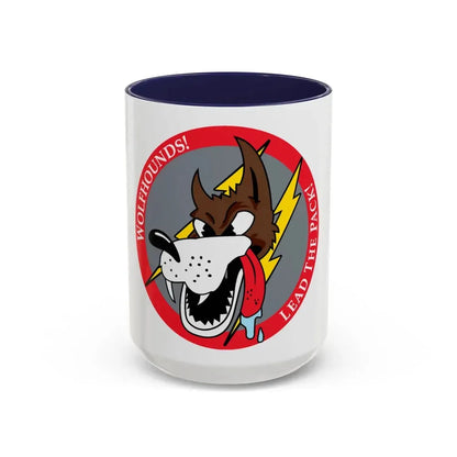 Red Wolfhound Patch (U.S. Air Force) Accent Coffee Mug 15oz Navy - Go Mug Yourself