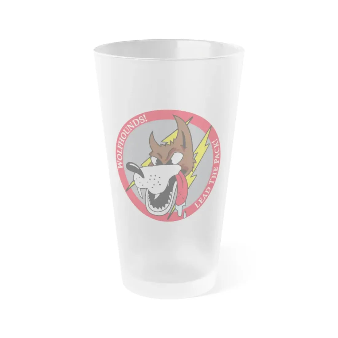 Red Wolfhound Patch (U.S. Air Force) Frosted Pint Glass 16oz Default Title - Go Mug Yourself