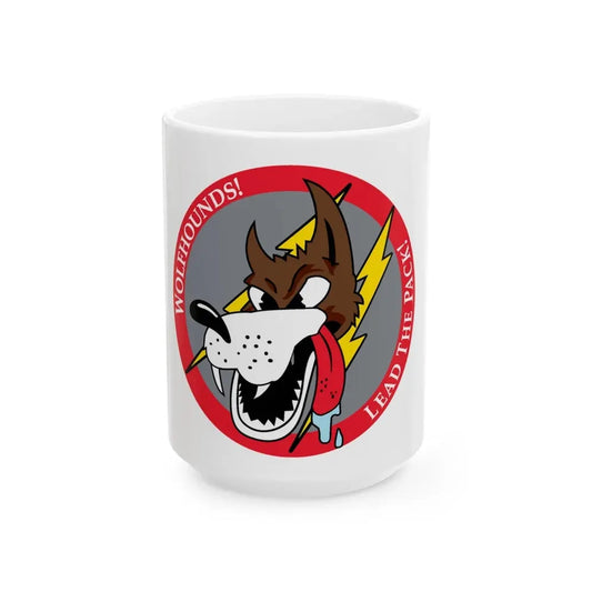 Red Wolfhound Patch (U.S. Air Force) White Coffee Mug 15oz - Go Mug Yourself