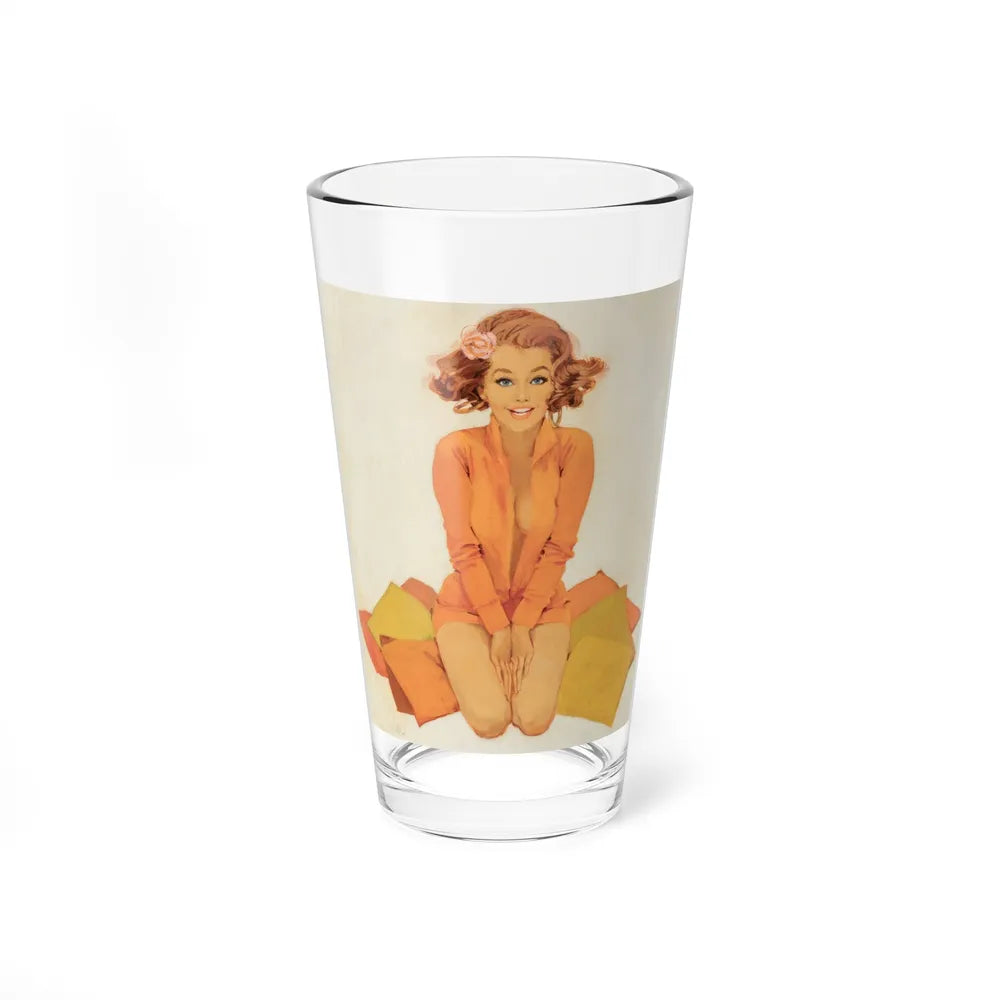 Redhead in Orange (Magazine Illustration) Pint Glass 16oz-16oz-Go Mug Yourself