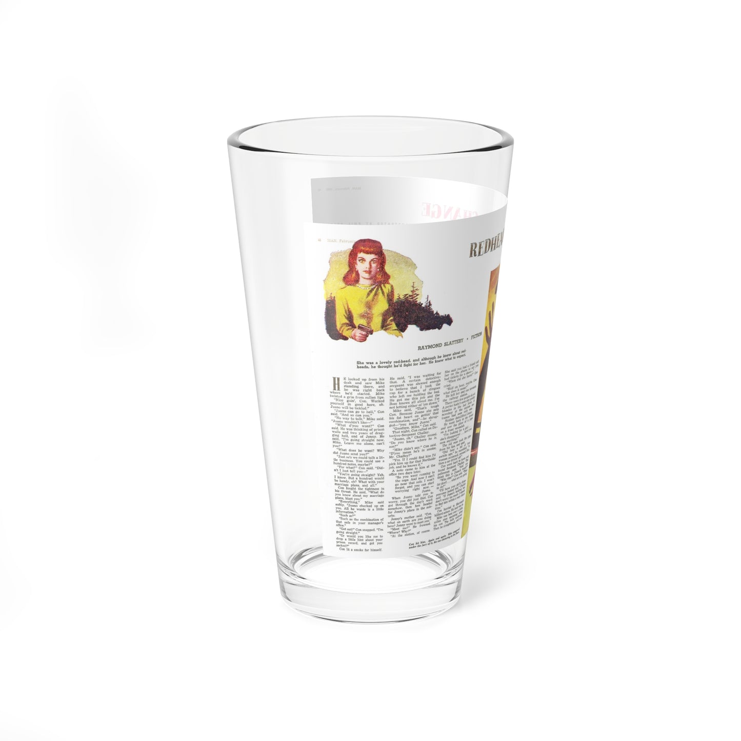 Redheads Don't Changes, Man Junior, Fabruary 1950 (Magazine Illustration) Pint Glass 16oz-Go Mug Yourself