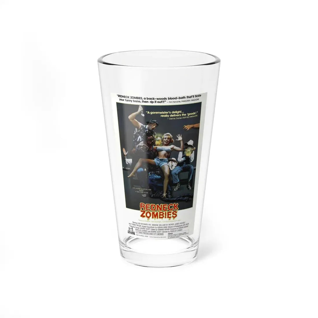 REDNECK ZOMBIES 1989 Movie Poster - Pint Glass 16oz 16oz - Go Mug Yourself