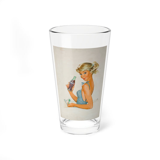 Refreshment on the Beach, Coca-Cola advertisement (Magazine Illustration) Pint Glass 16oz-16oz-Go Mug Yourself