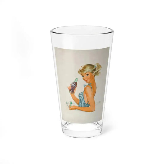 Refreshment on the Beach, Coca-Cola advertisement (Magazine Illustration) Pint Glass 16oz 16oz - Go Mug Yourself