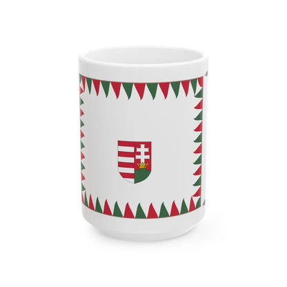 Regimental Colour of the 1st Infantry Division of the Hungarian Defence Forces 1946-1949 (Hungary) White Coffee Mug 15oz - Go Mug Yourself