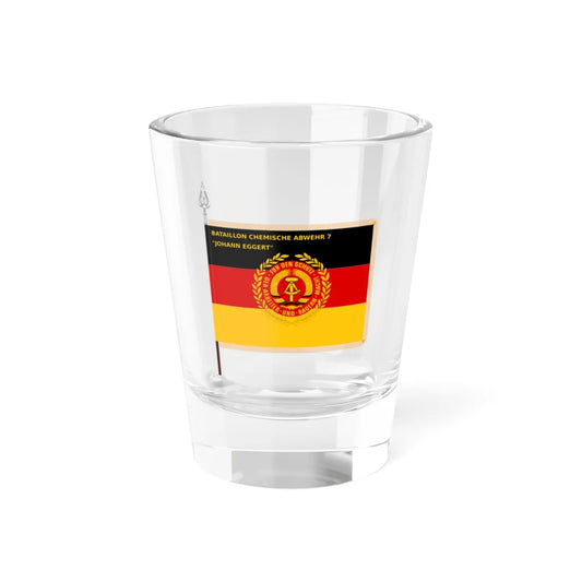Regimental colours of NVA East Germany Bataillon Chemische Abwehr 7 Pirna (Germany) Shot Glass 1.5oz 1.5oz - Go Mug Yourself