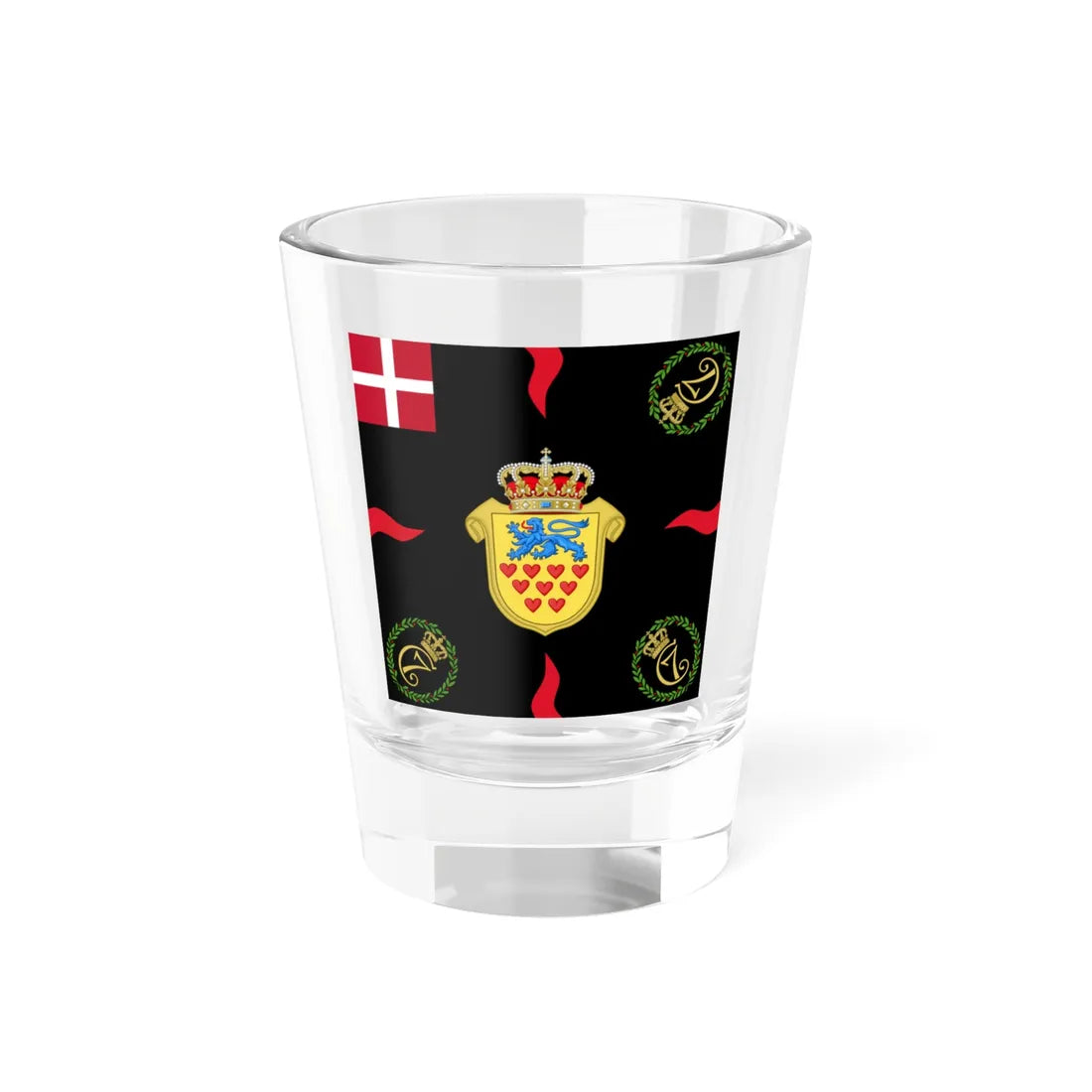 Regimental flag of 1st Jutland Infantry Regiment (Denmark) Shot Glass 1.5oz 1.5oz - Go Mug Yourself