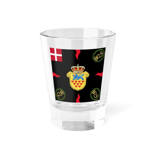 Regimental flag of 1st Jutland Infantry Regiment (Denmark) Shot Glass 1.5oz 1.5oz - Go Mug Yourself
