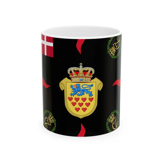 Regimental flag of 1st Jutland Infantry Regiment (Denmark) White Coffee Mug 11oz - Go Mug Yourself