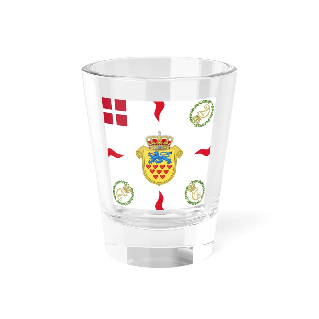 Regimental flag of 2nd Jutland Infantry Regiment (Denmark) Shot Glass 1.5oz - Go Mug Yourself